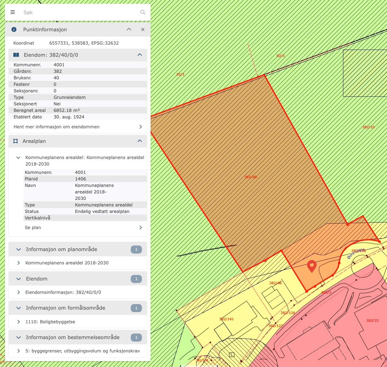 Arealplan for tomten